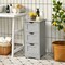 Costway Bathroom Floor Cabinet Freestanding Storage Organizer w/ 3 Drawers Grey